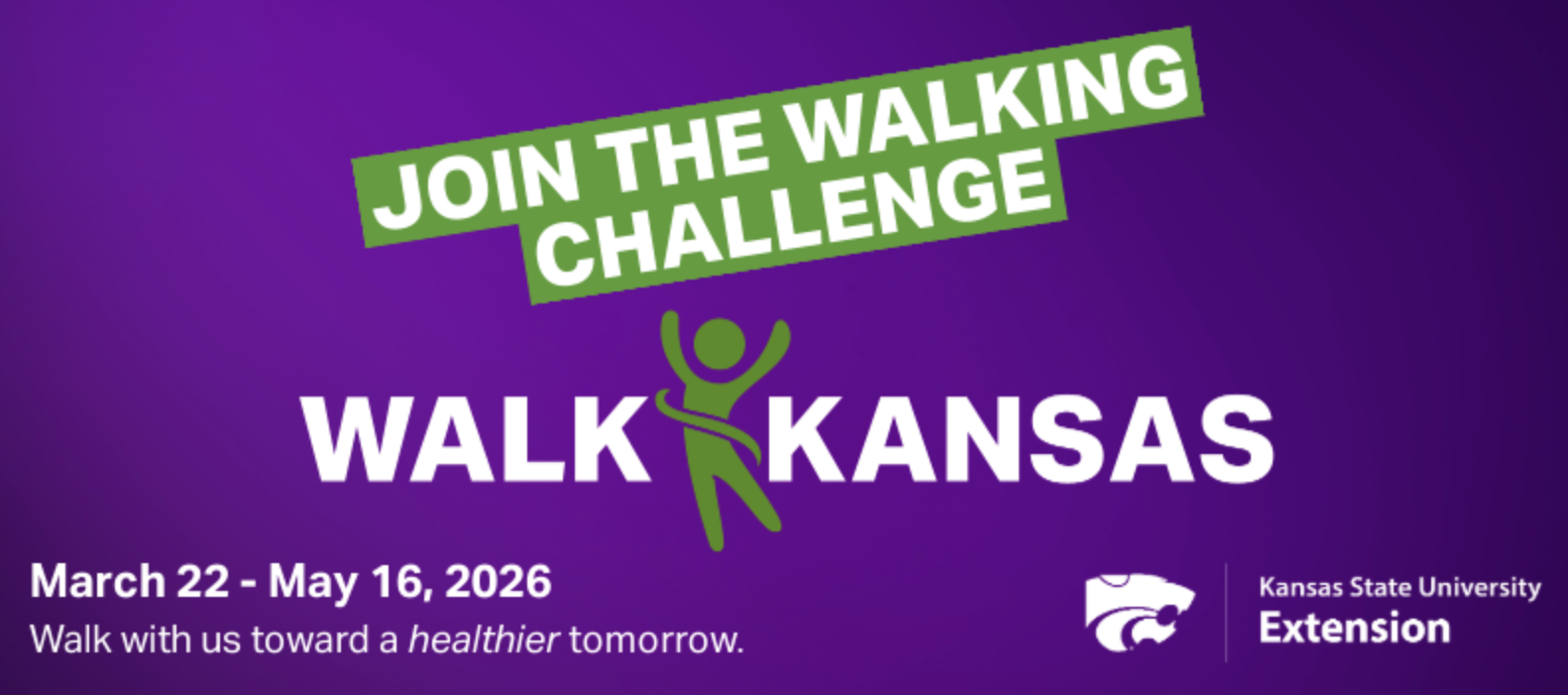 Walk Kansas: Statewide program encourages team-based movement and provides accountability and encouragement to help you meet national Physical Activity Guidelines and improve your well-being.