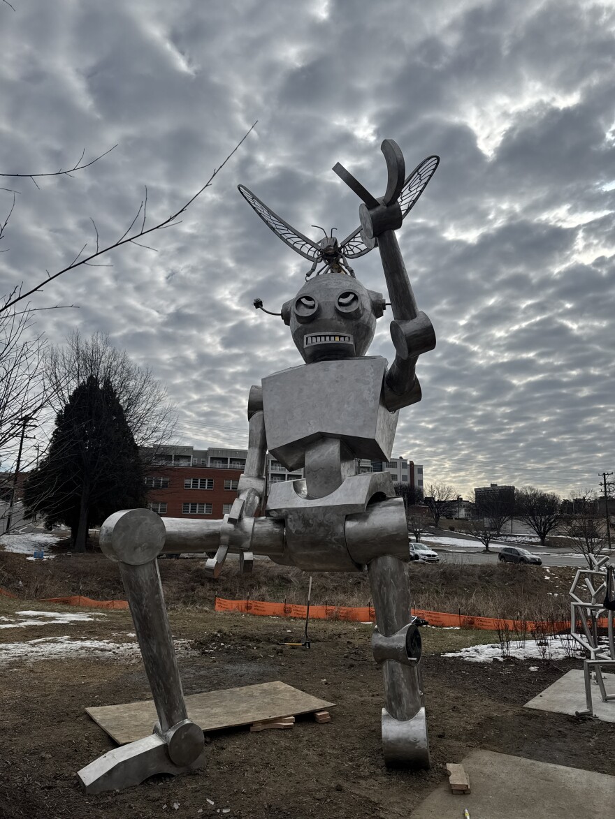 May-Bee and the Bot sculpture