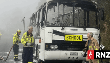 Four children escape as bus goes up in flames at Leigh