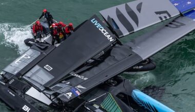 NZ sailor left with fractured legs after Black Foils collide with France