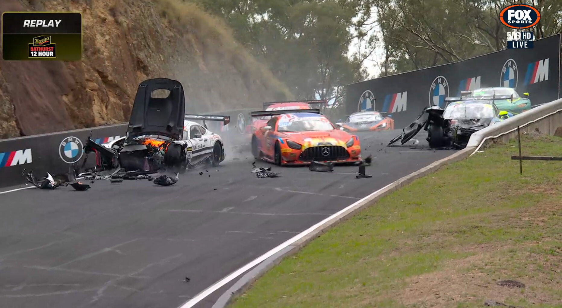 Horror multimillion-dollar crash stops Bathurst 12 Hour in its tracks