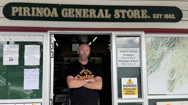 Dave Pillar, the co-owner of the Pirinoa General Store, was part of the team that helped get supplies through to hundreds of people stranded on the South Wairarapa coast.