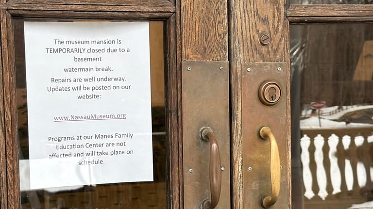 A sign announces the temporary closure at the Nassau County...