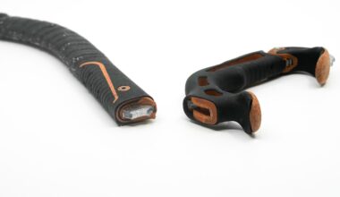 The Petzl Nomic is shown in two pieces