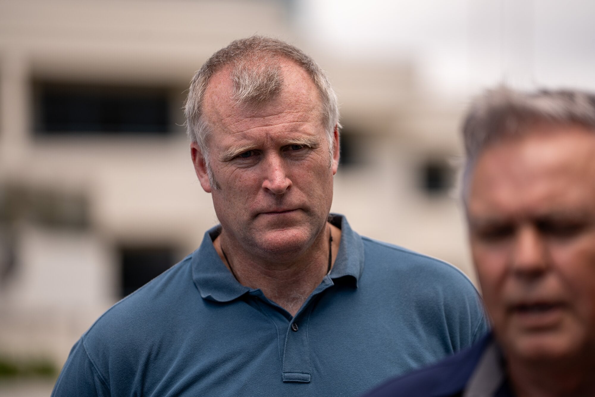 Tauranga Mayor Mahé Drysdale at a press conference on the day of the slip at Mount Maunganui. Photo / Alyse Wright