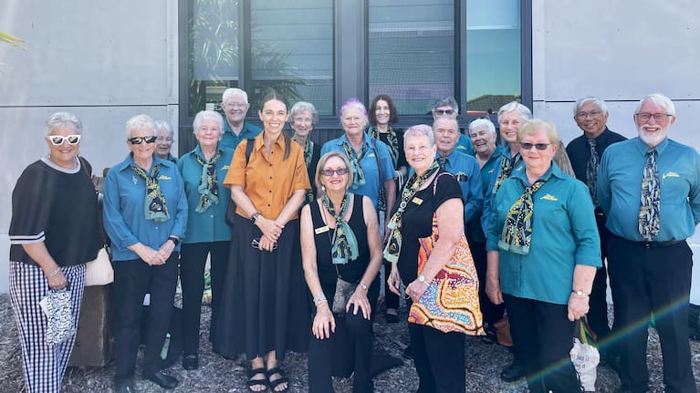 Dame Jacinda Ardern at the community expo in Gerringong.