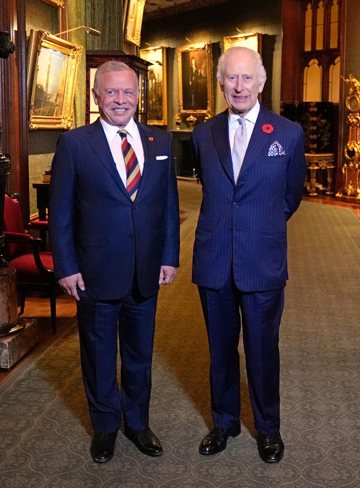 King Charles and King Abdullah II of Jordan at Windsor Castle