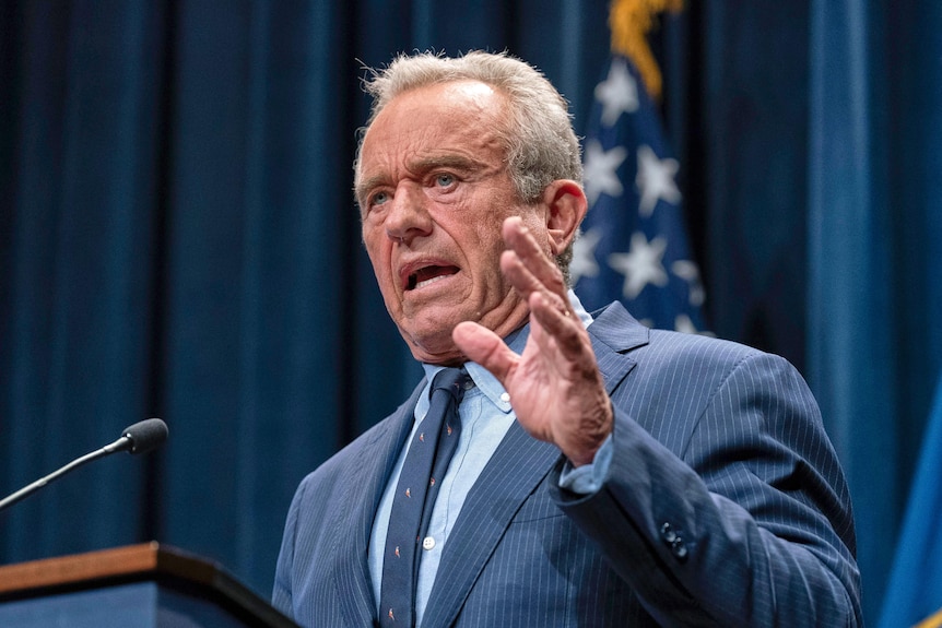 Health and Human Services Secretary Robert F. Kennedy Jr. speaks during a news conference on the Autism
