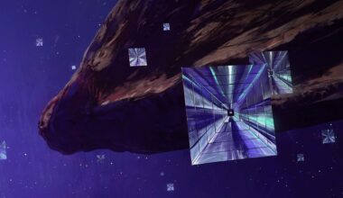 Laser sail spacecraft arriving at 'Oumuamua, the interstellar asteroid. Credit: Maciej Rebisz