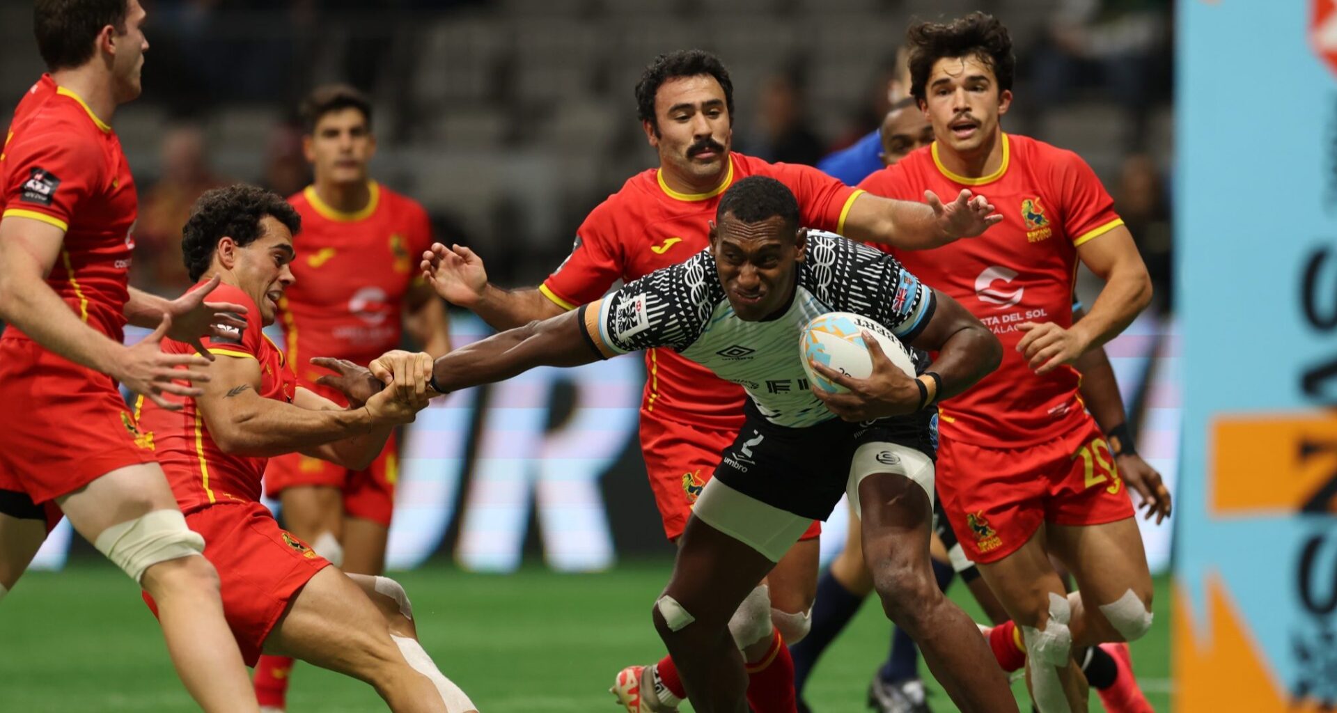 Fiji edge Spain 26-24 to win second pool game in Perth