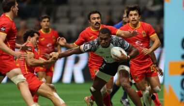 Fiji edge Spain 26-24 to win second pool game in Perth