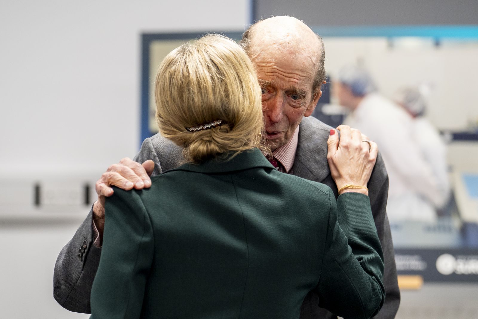 Image may contain Prince Edward Duke of Kent Hugging Person Adult Face and Head