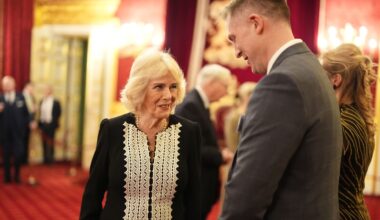 Queen Camilla keeps her grandchildren close to her heart with touching ruby necklace at St James's Palace