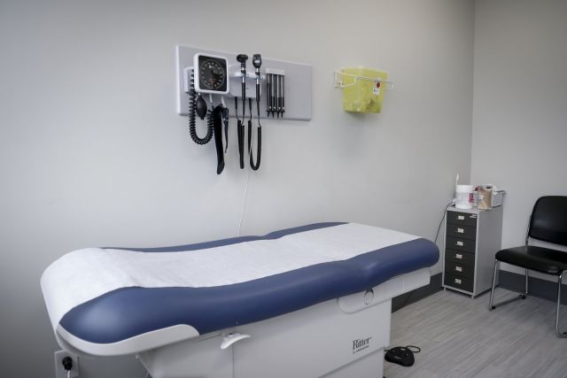 An exam room is seen at a health clinic in Calgary, Friday, July 14, 2023. THE CANADIAN PRESS/Jeff McIntosh