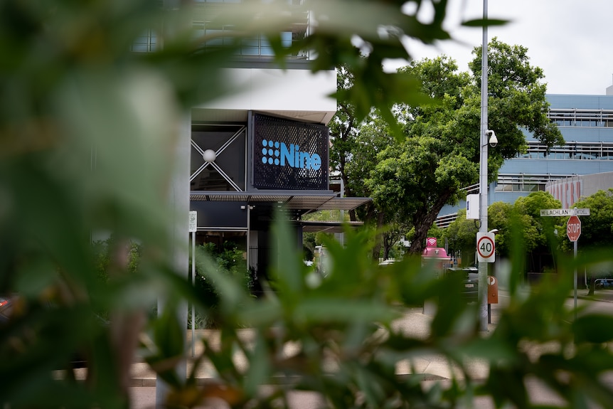 A building with the Nine network logo on the front.