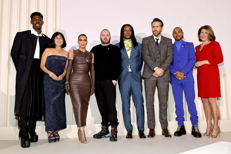Lil Nas X, Maya Lin, Kim Kardashian West, Kim Jones, Colson Whitehead, Ryan Reynolds, Lewis Hamilton, and Sherrie Westin attend the WSJ. Magazine 2021 Innovator Awards Getty Images