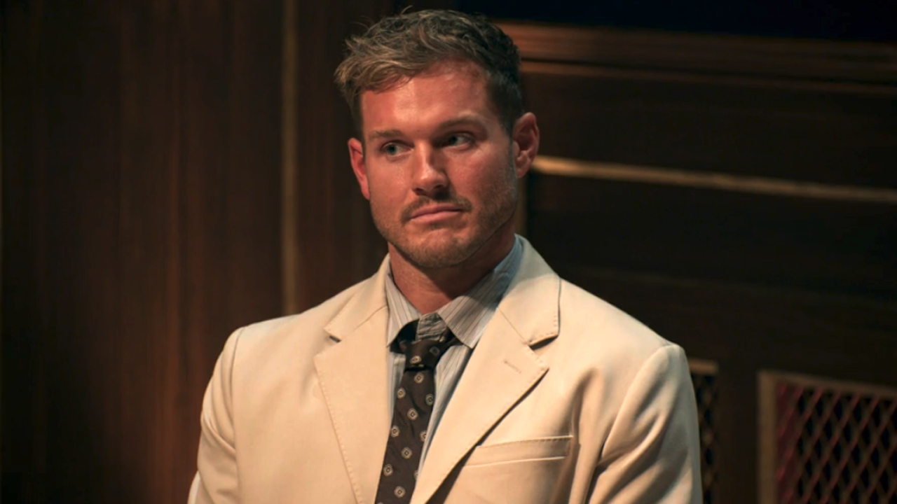 Colton Underwood at the roundtable in The Traitors Season 4, Episode 7