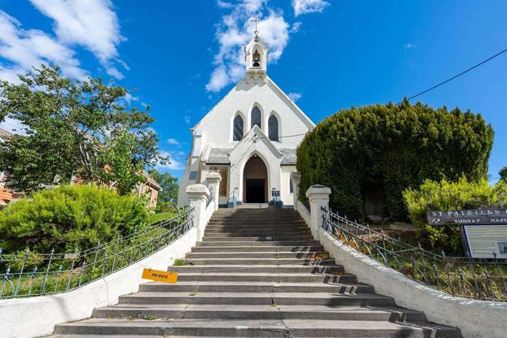 The former Saint Augustine Church at 907 Tuapeka Mouth Road, Balclutha, is an off-grid miracle with a price guide of over $439,000. Photo / Supplied