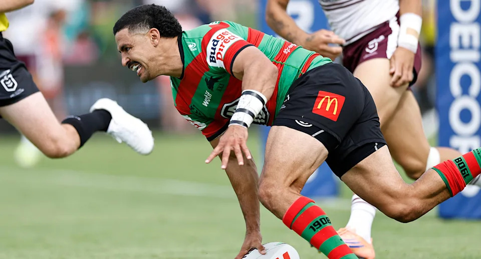 Cody Walker scored a try in an impressive pre-season game for Souths against Manly in Mudgee. Pic: AAP