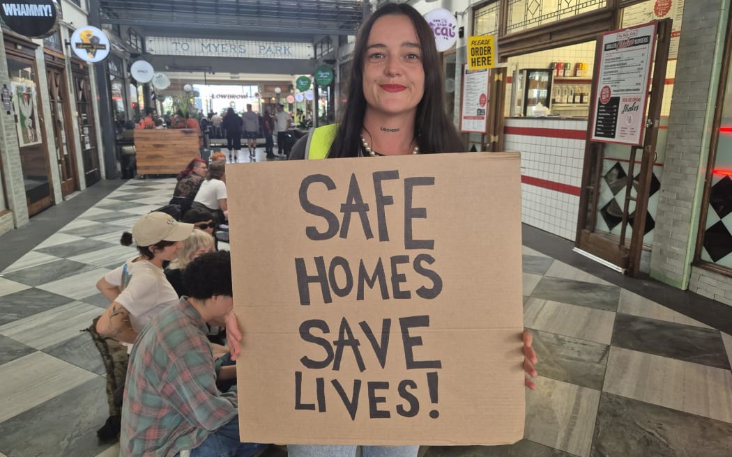 Musician, artist, and activist Jazmine Mary, who organised the sit in.