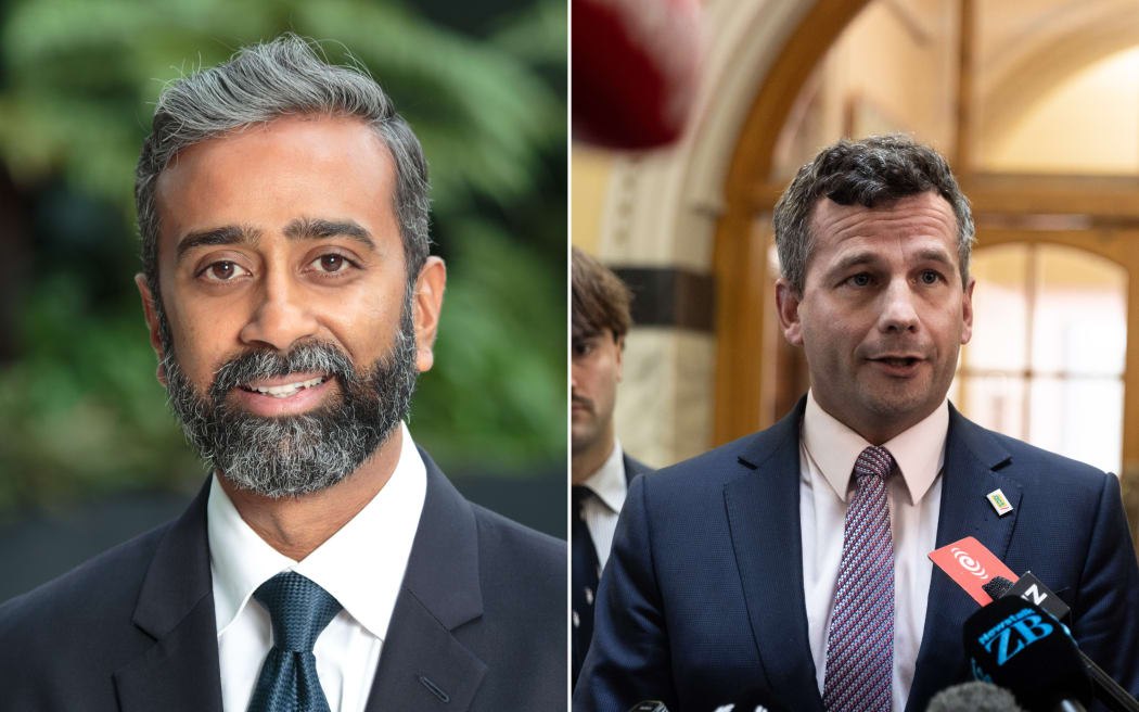 Air New Zealand CEO Nikhil Ravishankar (left) says the airline was dealt 'tough cards' as Deputy Prime Minister David Seymour calls on the government to sell its stakes in the airline.
