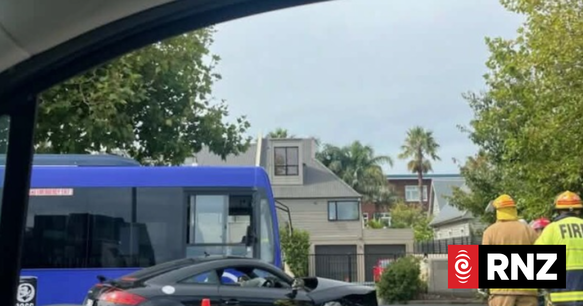 Two seriously injured after bus, cars crash