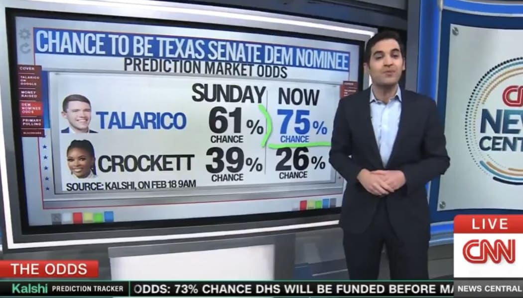 CNN has partnered with prediction market Kalshi in some coverage.