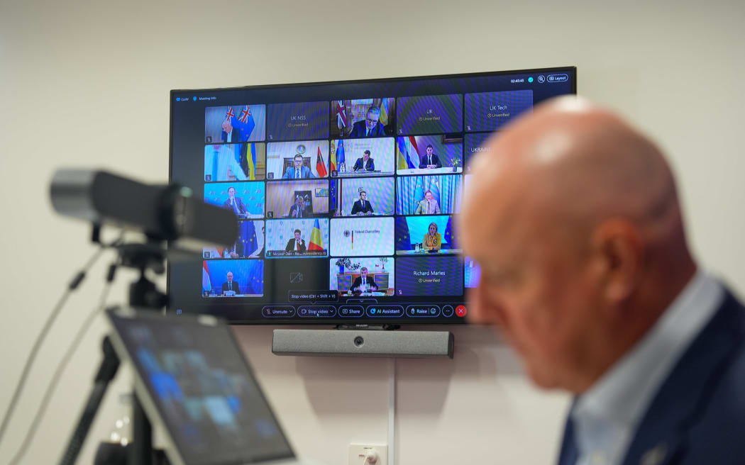 Christopher Luxon has attended an online meeting with members of the Coalition of the Willing.