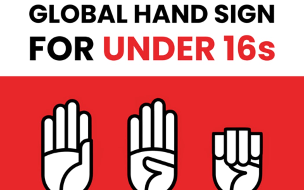 The global hand sign to alert adults discreetly a child needs help.