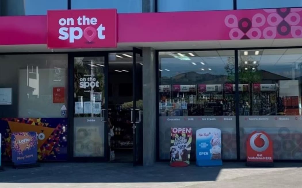 The On the Spot store on Hamill Rd in Halswell, Christchurch, where the aggravated robbery took place.