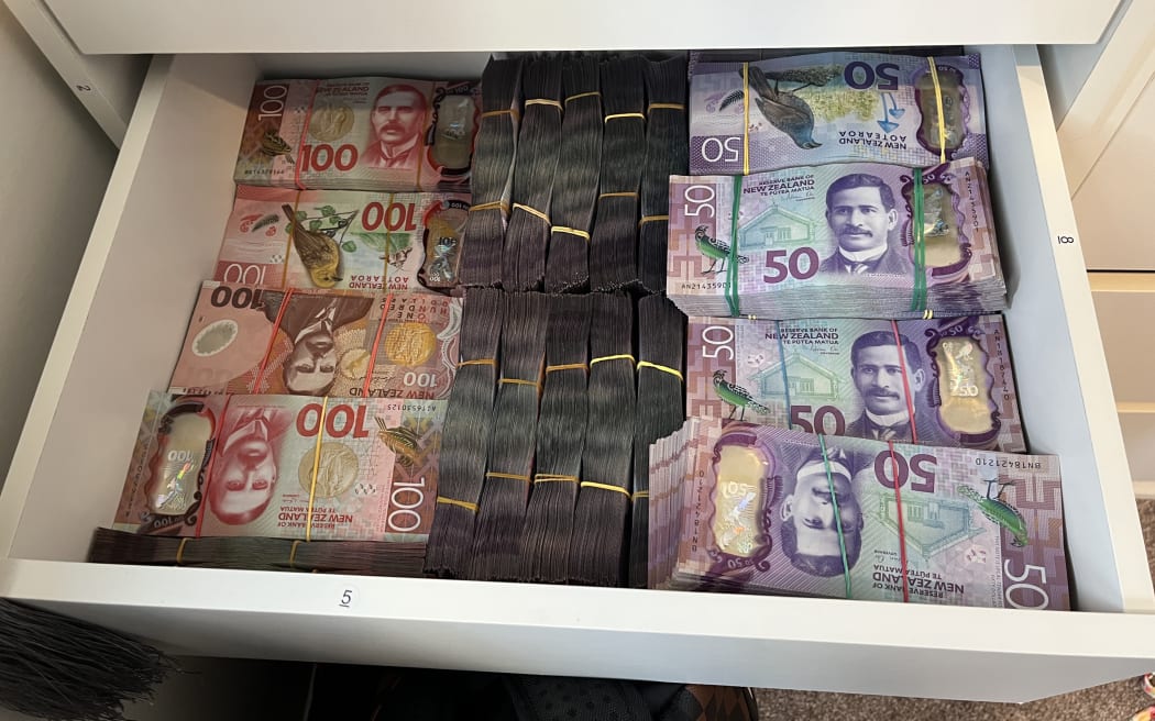 Cash located during search warrants as part of Operation Solana.