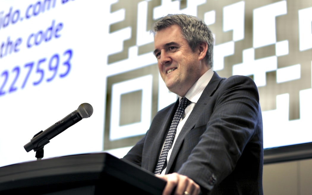 Housing Minister Chris Bishop   at an Auckland announcement on intensification.