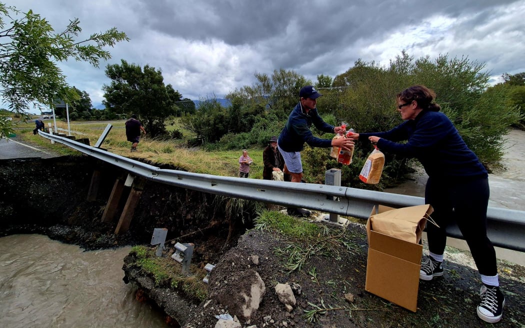 Phillip Maybury and Natasha Robinson have been helping catch supplies.