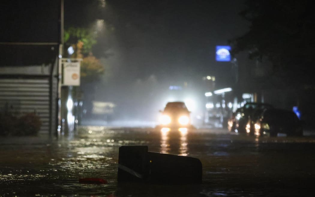 Akaroa hit by flooding as storm moves south.
