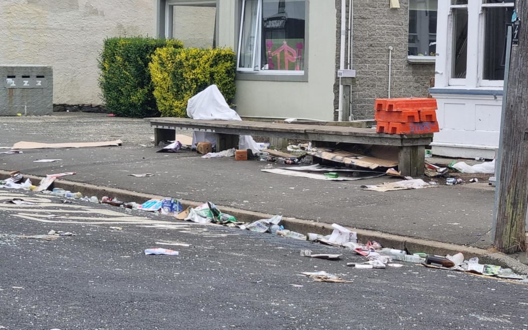 Castle Street in Dunedin on a Sunday morning during O-Week.