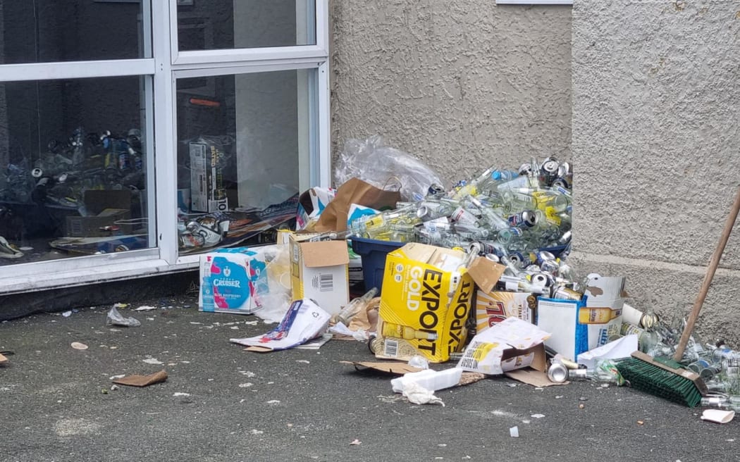Castle Street in Dunedin on a Sunday morning during O-Week.