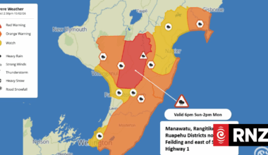 Live: Wild weather warnings issued across NZ, five districts in states of emergency