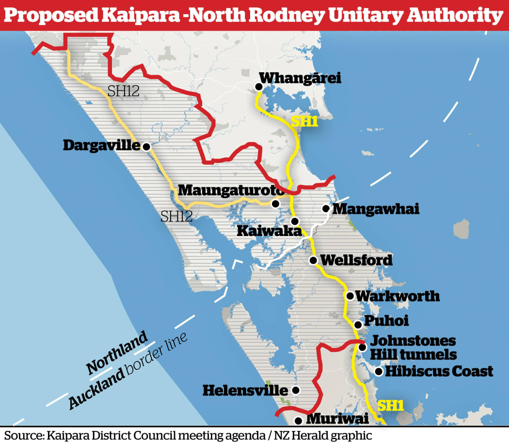 The new proposed Kaipara-North Rodney Unitary Authority.