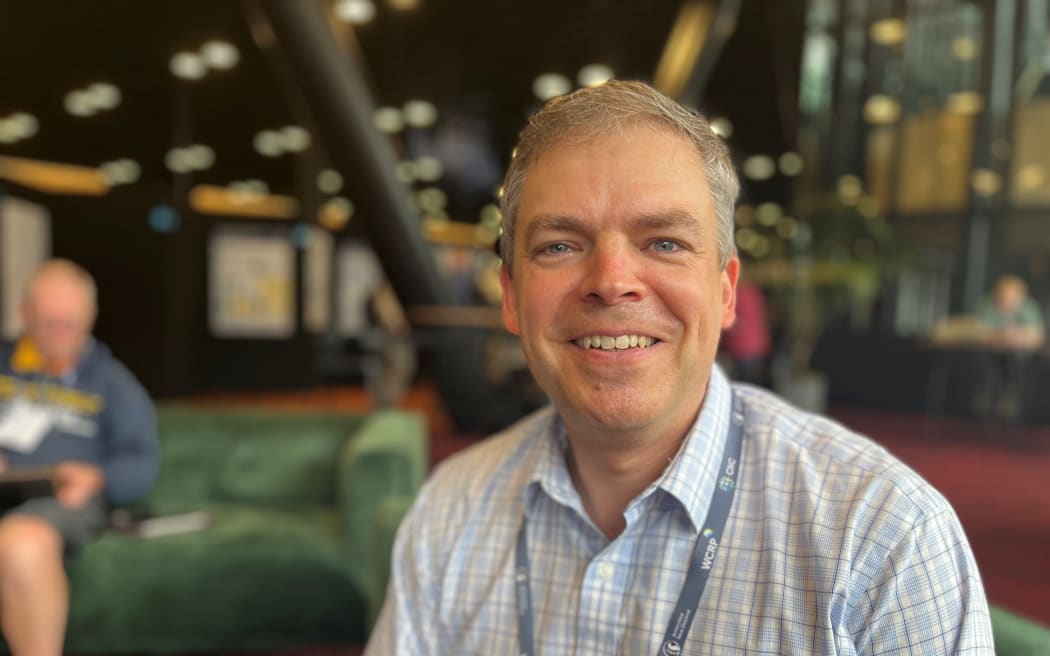 University of Bremen glacier scientist Ben Marzeion, pictured sitting down in a conference room