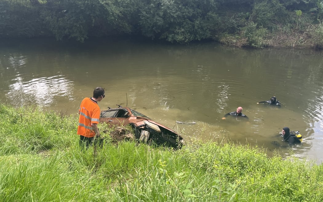 Police found the Nissan X-Trail in the Mahurangi River.
