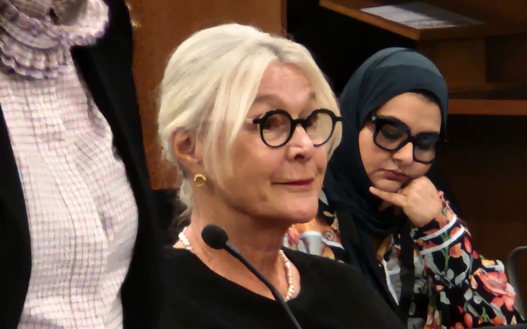 District Court Judge Ema Aitken at the Judicial Conduct Panel on Monday.