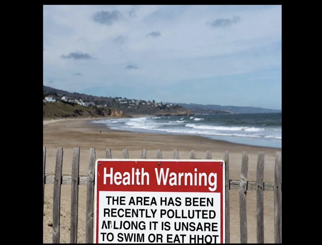 AI generated images often have trouble with text, such as this image that claims to be about recent sewage spills in Wellington.