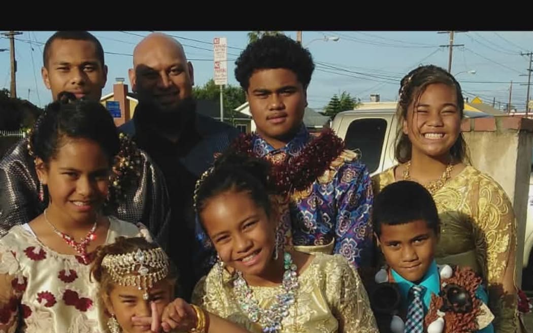 George Holani with his family.