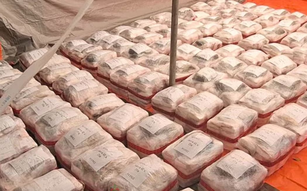 Fiji Police say the cocaine was transported in parcels and weighed 2.6 tonnes.