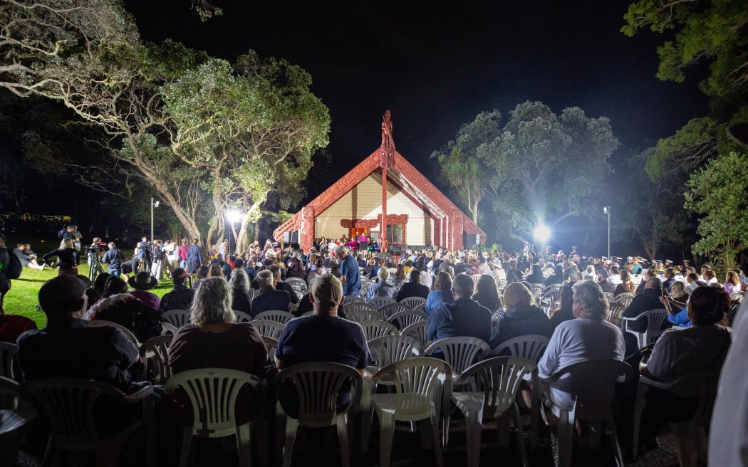 Scene at Waitangi on Friday