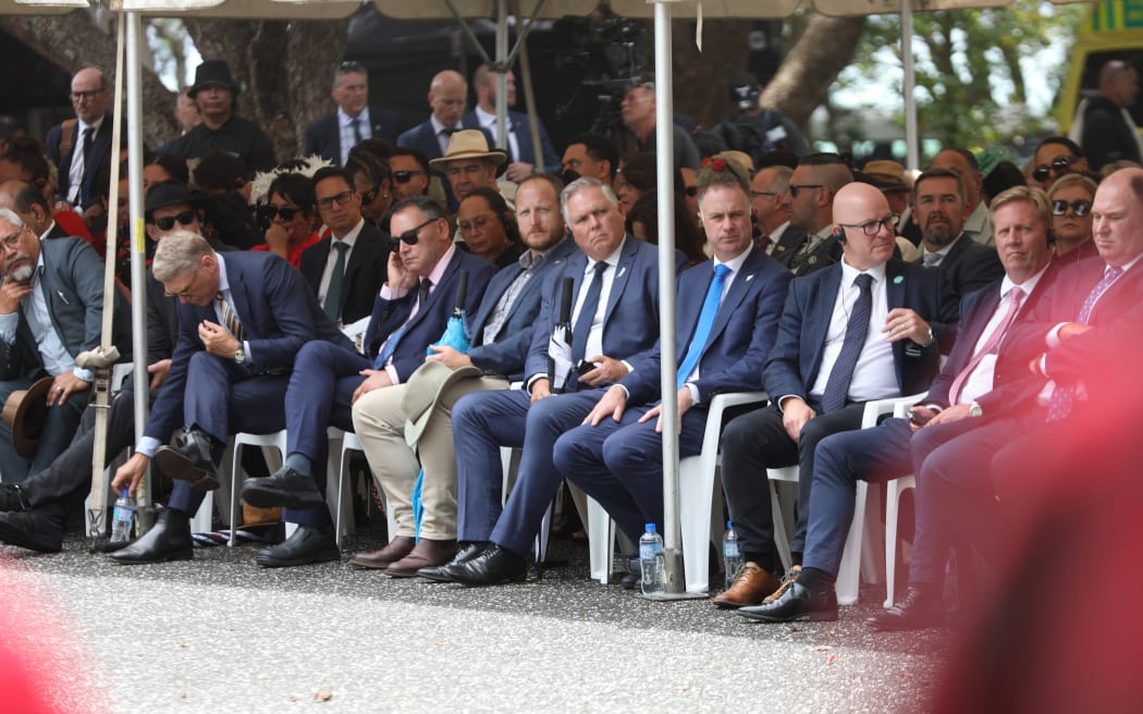 Police Minister Mark Mitchell at Waitangi.