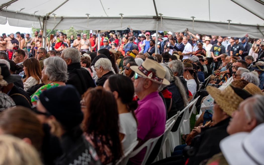 Crowds at the Waitangi Treaty Grounds on Thursday.