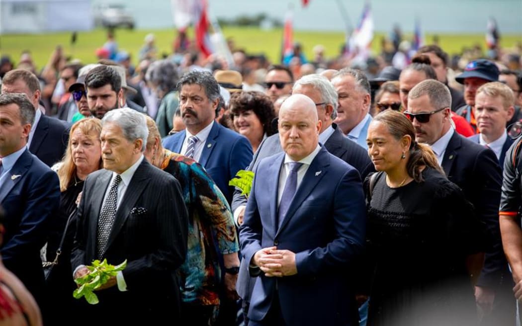 PM, Winston Peters being welcomed to Waitangi