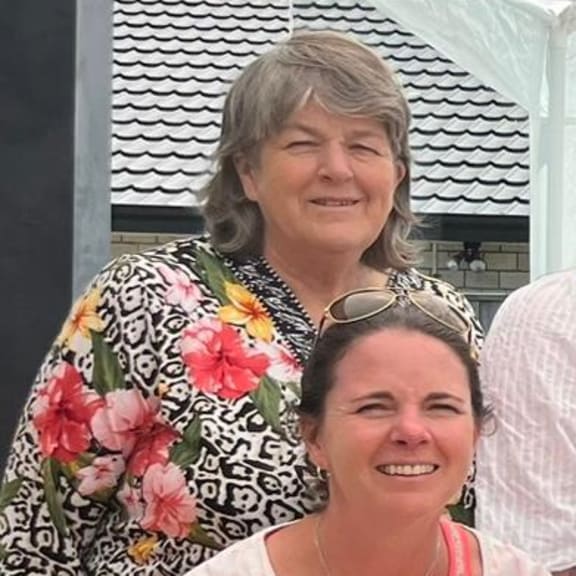 Sue Sands (back) has not been to the UK in 67 years and has never owned a British passport. She is pictured with her half-sister Rhiannon, who has visited from her home in Britain.