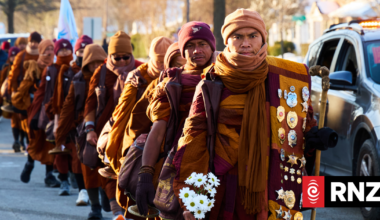 'We just need something positive' - Monks' peace walk across US draws large crowds